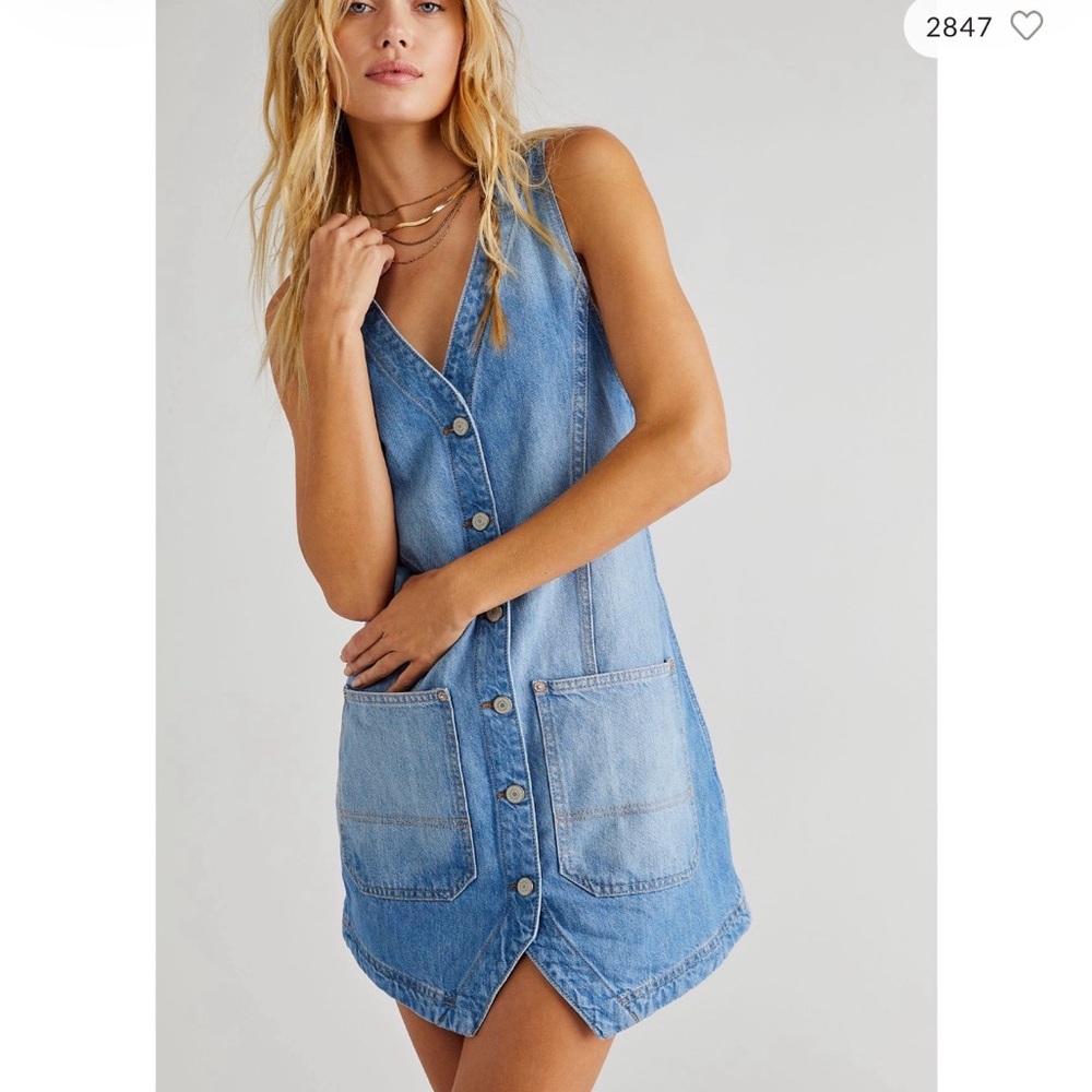 Free People We The Free | Out of Office DenimVest Dress | Size S